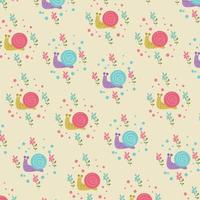 cute colorful snails pattern. Template for ecological fabric design, cover, background, package