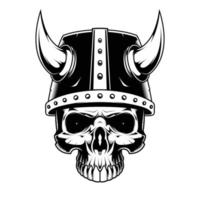 Viking Skull Vector Illustration Design