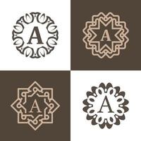 colección inicial un logotipo con marco de adorno de lujo. vector