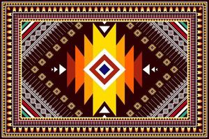 Geometric abstract ethnic pattern design. Aztec fabric carpet mandala ornament ethnic chevron textile decoration wallpaper. Tribal boho native traditional embroidery vector illustrations background