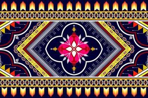 Geometric abstract ethnic pattern design. Aztec fabric carpet mandala ornament ethnic chevron textile decoration wallpaper. Tribal boho native traditional embroidery vector illustrations background