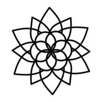 Simple Mandala Shape for Coloring Book Page. Outline flower isolated on white background. vector