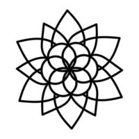 forma de mandala simple para colorear la página del libro. flor de contorno aislada sobre fondo blanco. vector