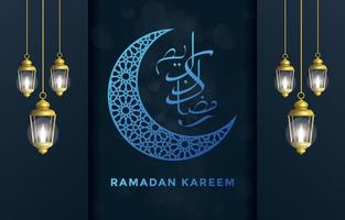 elegante fondo de ramadán con diseño azul oscuro