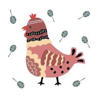 Chicken pattern design collection in doodle style vector