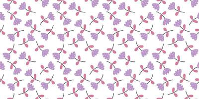 A collection of seamless floral patterns, white background doodle style vector
