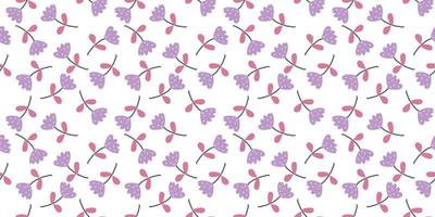 A collection of seamless floral patterns, white background doodle style vector