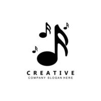 simple music rhythm note logo vector symbol