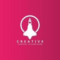 vector icon plane logo, space rocket, premium design