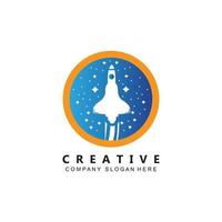 vector icon plane logo, space rocket, premium design