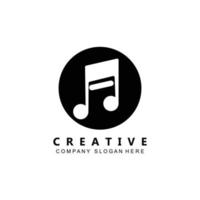 simple music rhythm note logo vector symbol