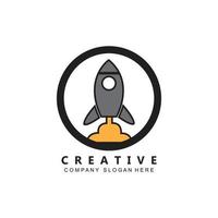 vector icon plane logo, space rocket, premium design