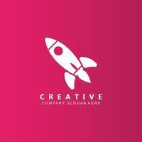 vector icon plane logo, space rocket, premium design