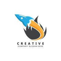 vector icon plane logo, space rocket, premium design