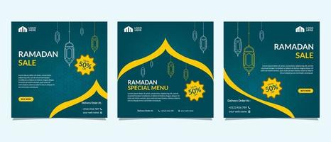 Ramadan sale social media post banner promotion template vector