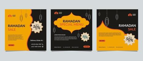 Ramadan sale social media post banner promotion template vector