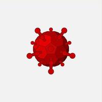 Red geometry corona virus illustration vector design