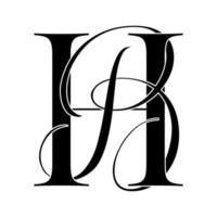 hb, bh, logotipo del monograma. icono de firma caligráfica. monograma del logotipo de la boda. símbolo de monograma moderno. logotipo de parejas para la boda vector