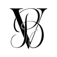 vb, bv, logotipo de monograma. icono de firma caligráfica. monograma del logotipo de la boda. símbolo de monograma moderno. logotipo de parejas para la boda vector