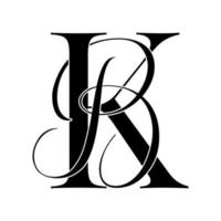 kb, bk, logotipo de monograma. icono de firma caligráfica. monograma del logotipo de la boda. símbolo de monograma moderno. logotipo de parejas para la boda vector