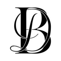 bd, db, logotipo de monograma. icono de firma caligráfica. monograma del logotipo de la boda. símbolo de monograma moderno. logotipo de parejas para la boda vector