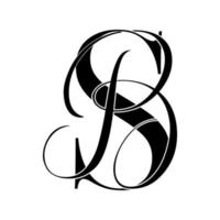 sb ,bs, monogram logo. Calligraphic signature icon. Wedding Logo Monogram. modern monogram symbol. Couples logo for wedding vector