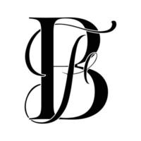 bf, fb, logotipo de monograma. icono de firma caligráfica. monograma del logotipo de la boda. símbolo de monograma moderno. logotipo de parejas para la boda vector