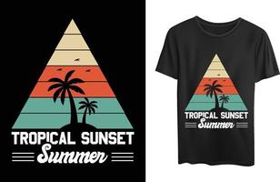 Tropical sunset summer vector