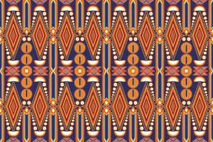National Ornament Geometric Pattern With Rhombuses, Squares, Triangles, Grids, Tribal Patterns, Orange and Gray Colors. Abstract Background Texture. Vintage Style. vector