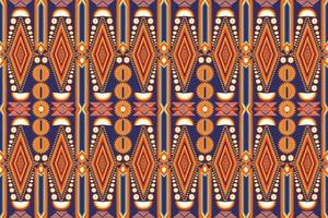 National Ornament Geometric Pattern With Rhombuses, Squares, Triangles, Grids, Tribal Patterns, Orange and Gray Colors. Abstract Background Texture. Vintage Style. vector