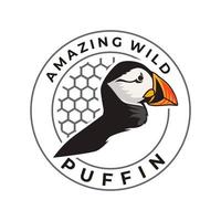 puffin bird logo design vector