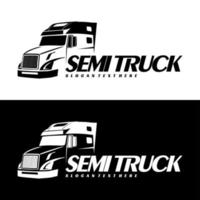 semi truck logo design vector