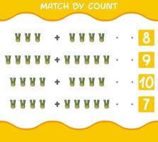 Match by count of cartoon fennels. Match and count game. Educational game for pre shool years kids and toddlers vector