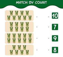 Match by count of cartoon fennels. Match and count game. Educational game for pre shool years kids and toddlers vector