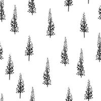 seamless simple black dot tree pattern background vector