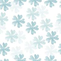 seamless doodle blue flower pattern background vector