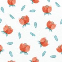 seamless red watercolour flower pattern background , greeting card vector