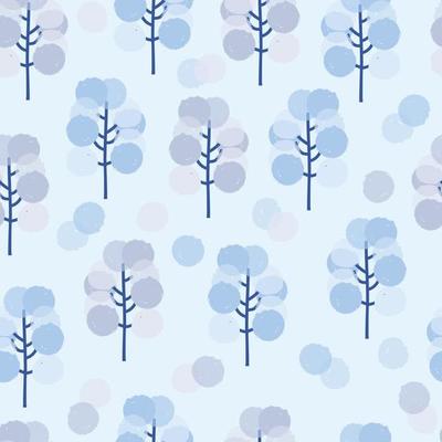 seamless doodle cute tree pattern background