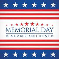 Happy Memorial Day background. National american holiday illustration. Vector Memorial day greeting card