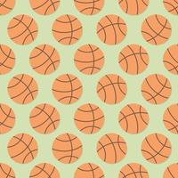 Seamless basketball ball cartoon pattern vector