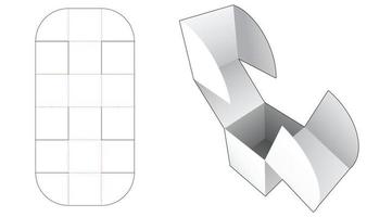 Plantilla troquelada de caja cuadrada doblada de 1 pieza vector