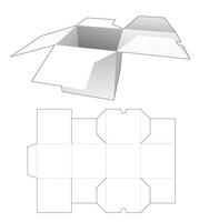 2 flips square packaging box die cut template vector