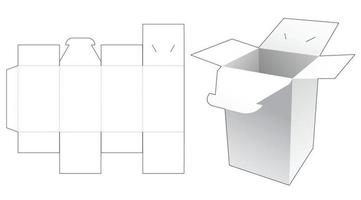 Packaging box with locked point die cut template vector