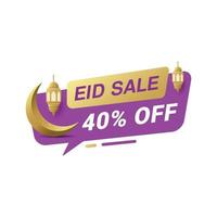 Eid sale label banner sticker badge template design promotion vector