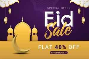 Eid sale label banner sticker badge template design promotion vector