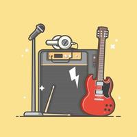 Music Instrument Concert Perform Cartoon Vector Icon  Illustration. Art Recreation Icon Concept Isolated Premium  Vector. Flat Cartoon Style