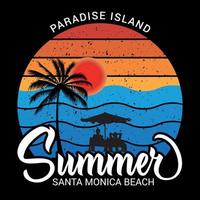 diseño de camiseta de verano de isla paraíso vector