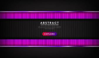 El fondo abstracto de lujo púrpura negro 3d se superpone en capas en el espacio oscuro con decoración de efecto de líneas metálicas. elemento de diseño gráfico concepto de estilo futuro para volante, pancarta, folleto o página de inicio