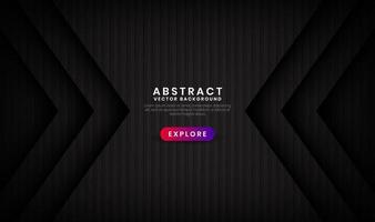3D black luxury abstract background overlap layer on dark space with wood arrow textured effect decoration. Graphic design element future style concept for flyer, banner, brochure, or landing page