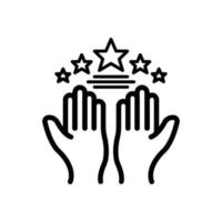 icono de mano con estrella. adecuado para símbolo favorito, destacado, mejor. estilo de icono de línea. diseño simple editable. vector de plantilla de diseño